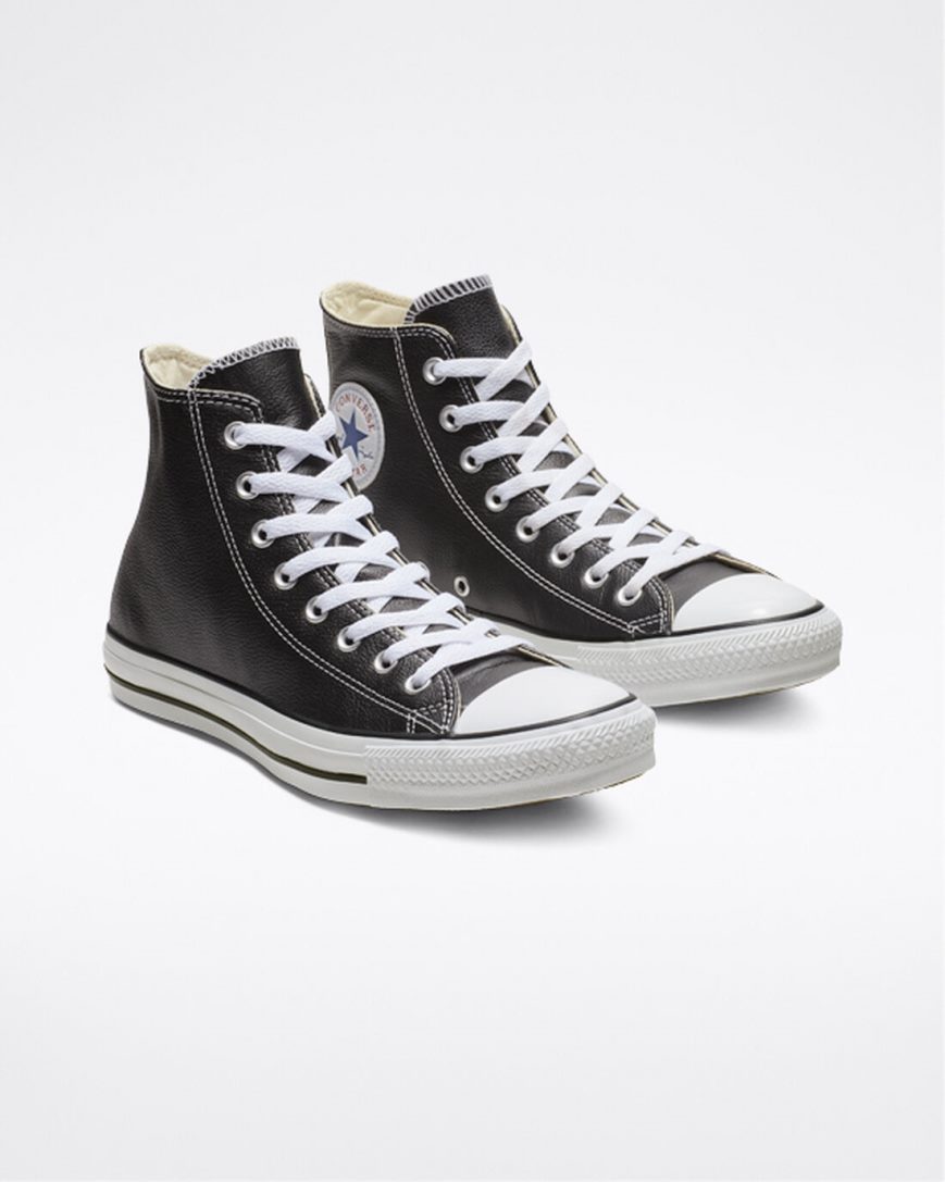 Tenisi Inalti Barbati Converse Chuck Taylor All Star Piele Negrii | RO TAKEJ487